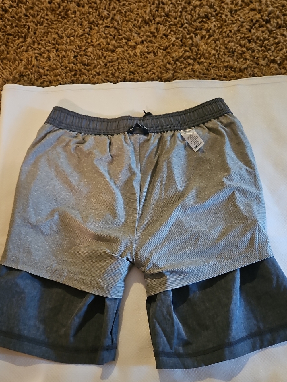 Tailor Vintage Gray Elastic-Waist Shorts Sz M - Picture 6 of 8